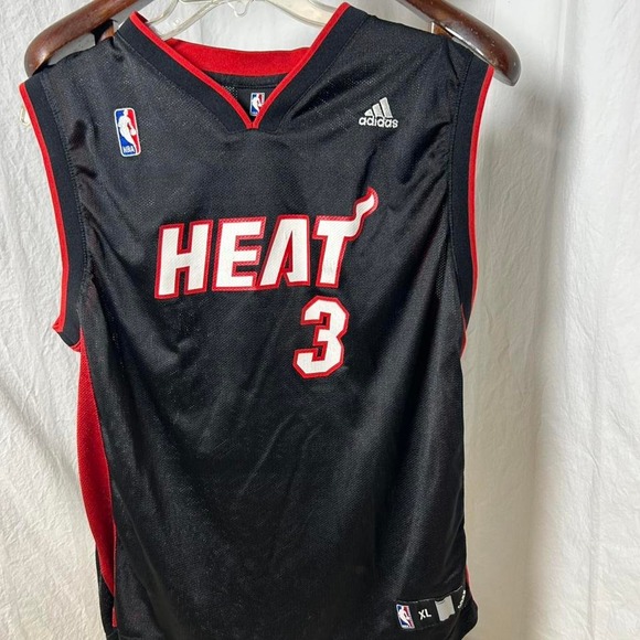 Miami Heat‎ Dwayne Wade #3 Adidas Jersey Black Sz XL - Picture 1 of 4